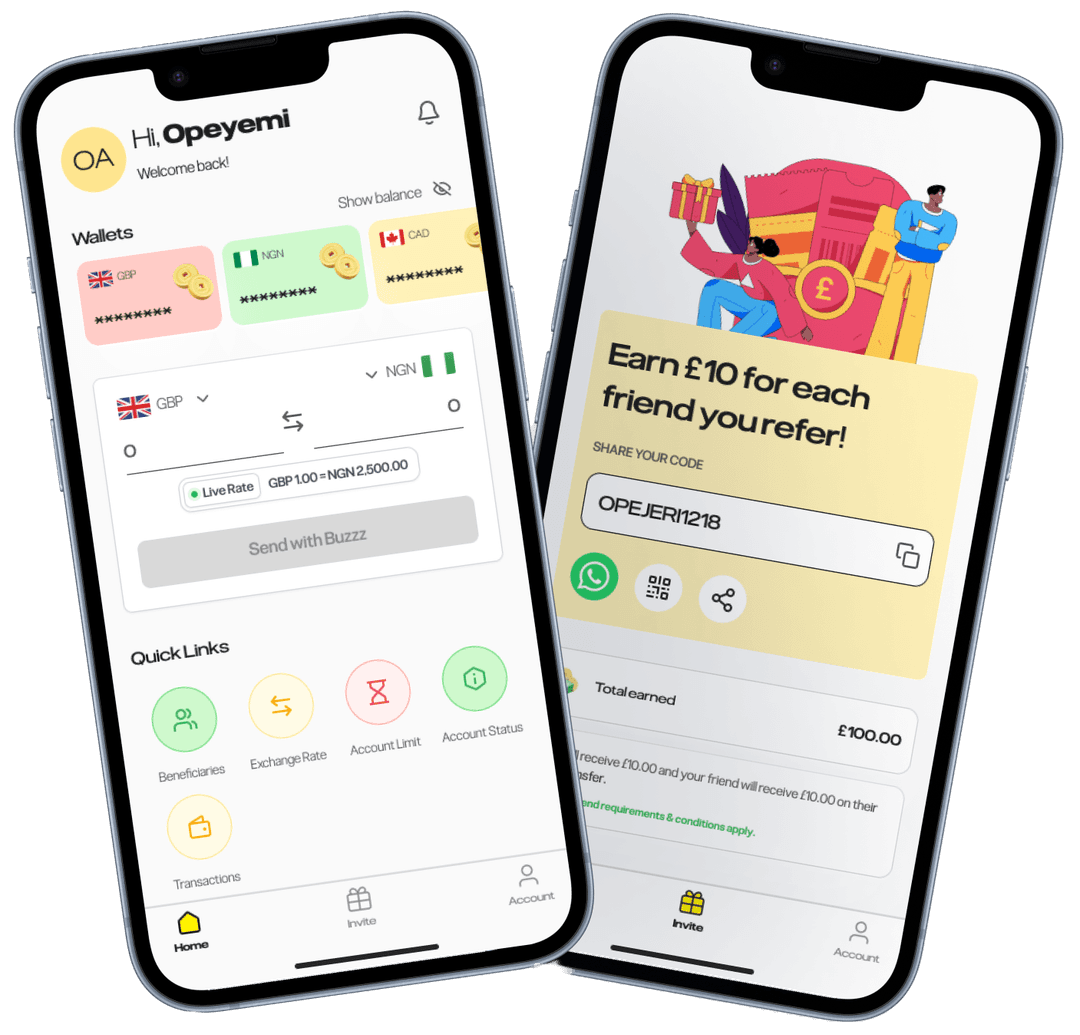 An image of the mobile app on a phone